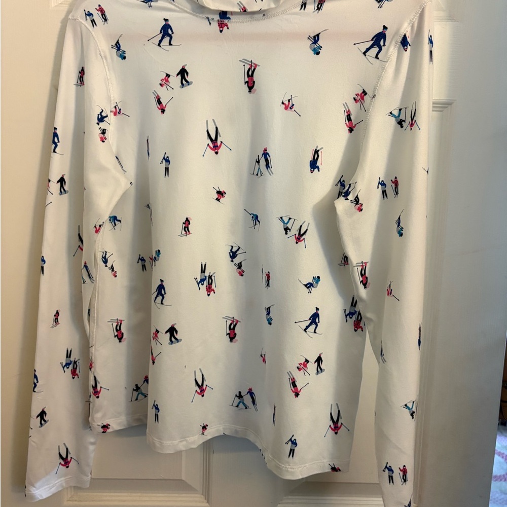 Little skiers print White Long Sleeve turtleneck style